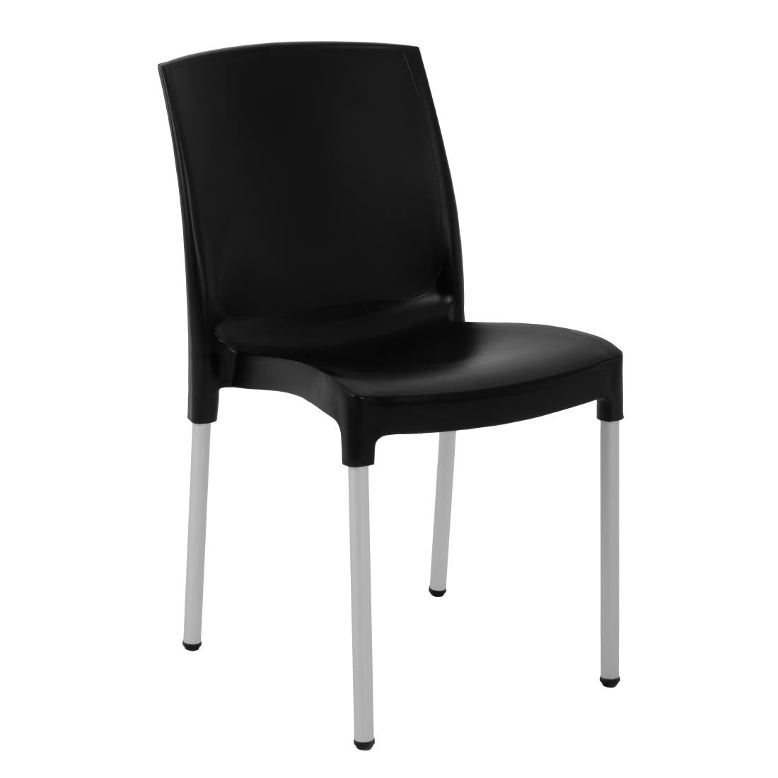Stacking Bistro Side Chairs Black (4 Pack)