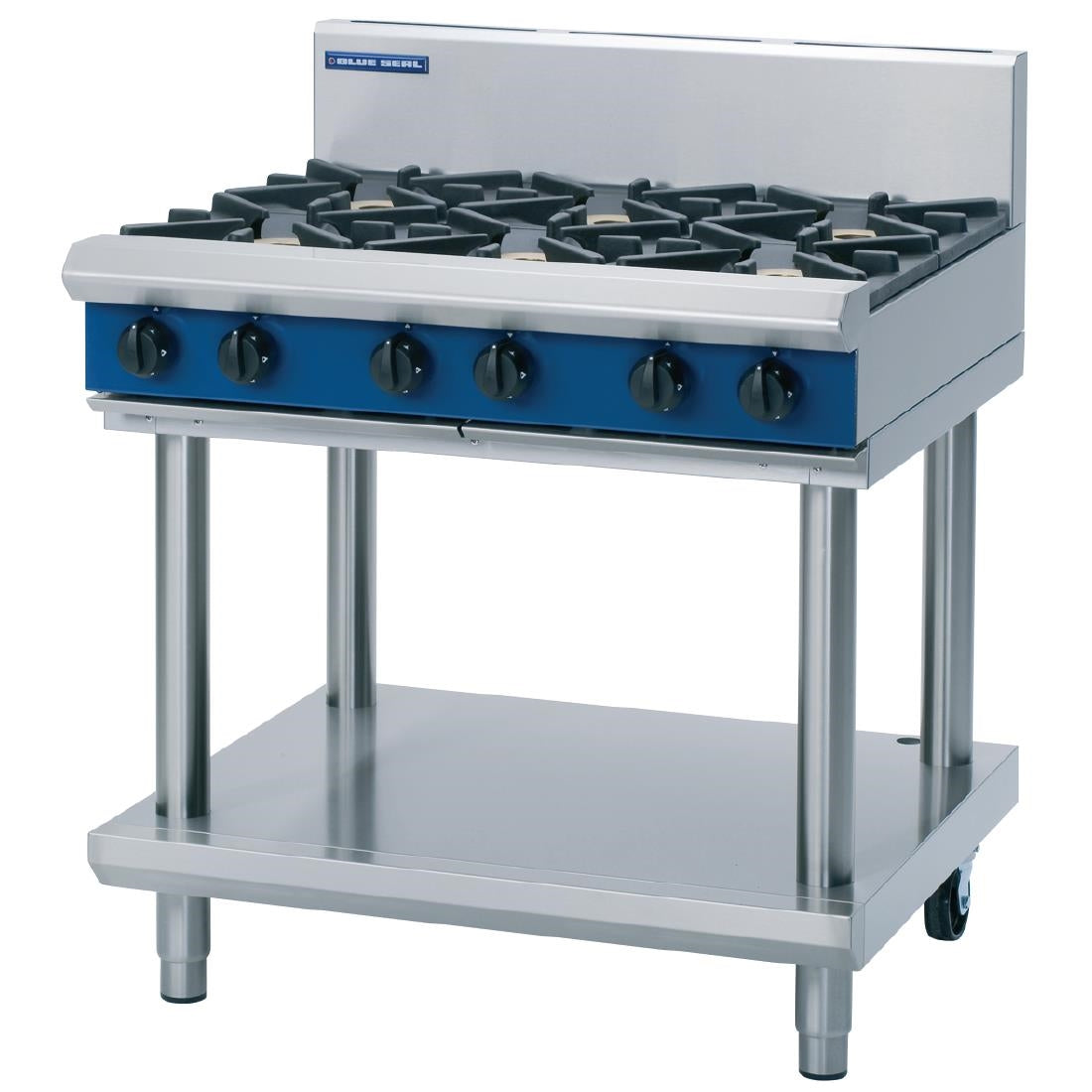Stuffa Cooktop Blue Seal Evolution Cooktop 6 Open Burners Nat Gas on Stand 900mm G516 ...