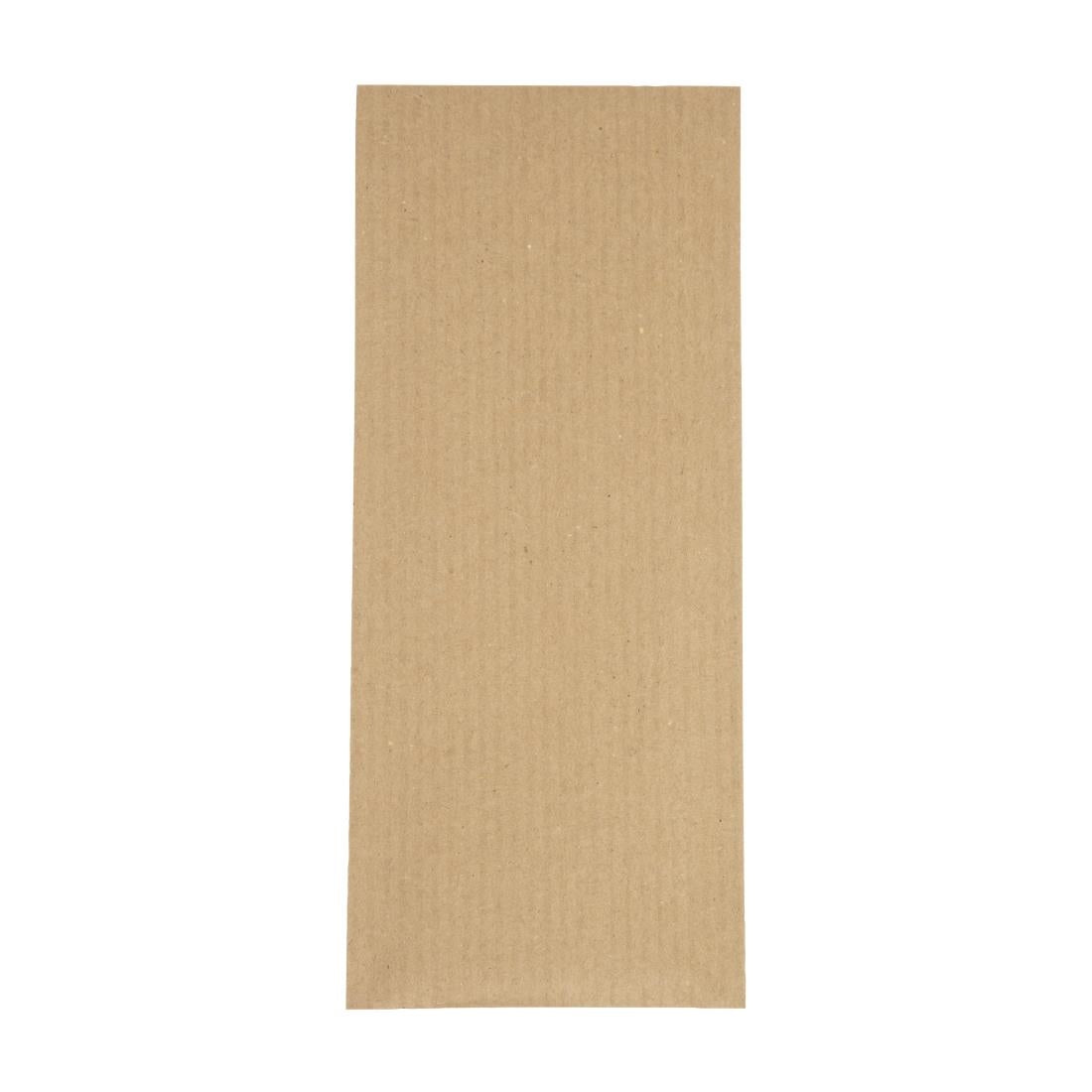 Europochette Brown Cutlery Pouch with White Napkin (500 pack)