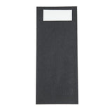 Europochette Black Cutlery Pouch with White Napkin (Pack of 500)