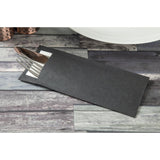 Europochette Black Cutlery Pouch with White Napkin (Pack of 500)