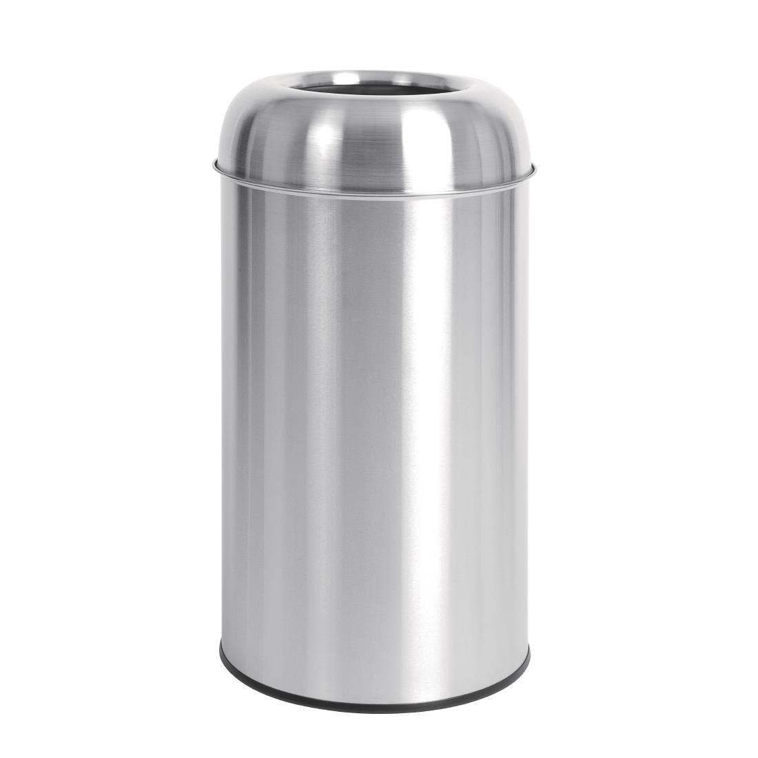 Bolero Bullet Bin with Open Top Lid Silver 40Ltr