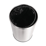 Bolero Bullet Bin with Open Top Lid Silver 40Ltr