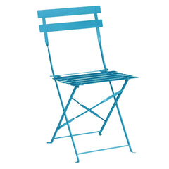 Bolero Perth Blue Pavement Style Steel Folding Chairs (2 Pack)