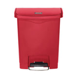 Rubbermaid Slim Jim Front Step-On Pedal Bin 30Ltr - Red