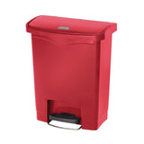 Rubbermaid Slim Jim Front Step-On Pedal Bin 30Ltr - Red