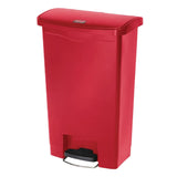 Rubbermaid Slim Jim Front Step-On Pedal Bin 50Ltr - Red