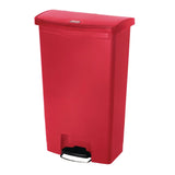 Rubbermaid Slim Jim Front Step-On Pedal Bin 68Ltr - Red