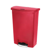 Rubbermaid Slim Jim Pedal Bin Red 90Ltr