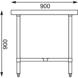 Vogue Stainless Steel Centre Table 1800mm