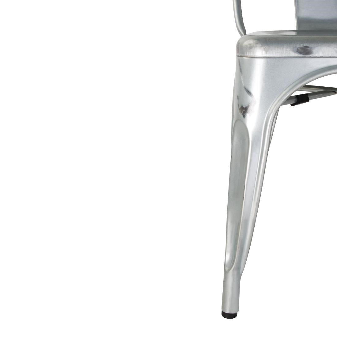Bolero Bistro Galvanised Steel Side Chairs (4 Pack)