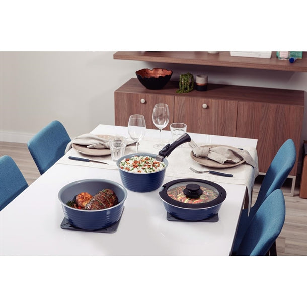 Tramontina êtria 10-Piece Nesting Cookware Set Navy