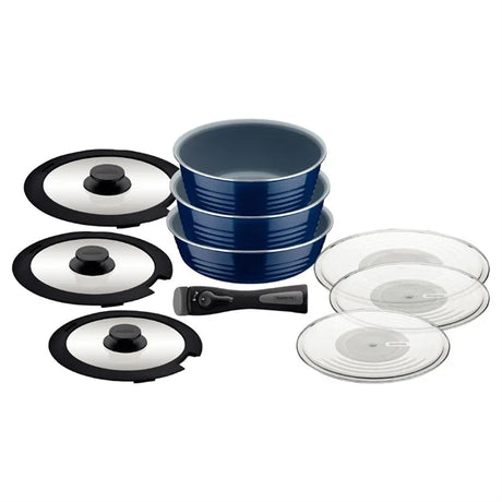 Tramontina êtria 10-Piece Nesting Cookware Set Navy