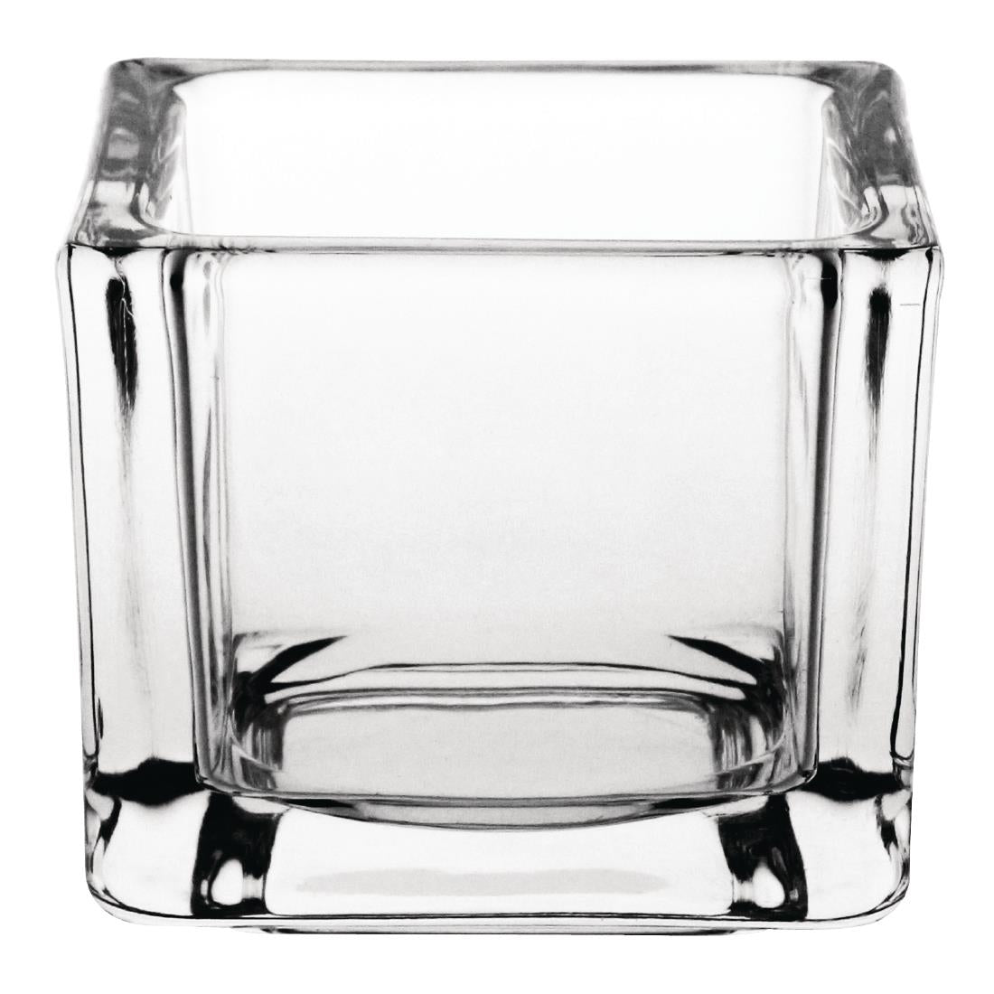 Olympia Glass Tealight Holder Square Clear (6 Pack)