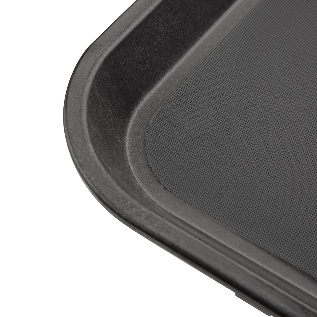 Olympia Kristallon Polypropylene Rectangular Non-Slip Tray Black 458mm