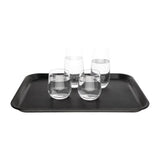 Olympia Kristallon Polypropylene Rectangular Non-Slip Tray Black 458mm