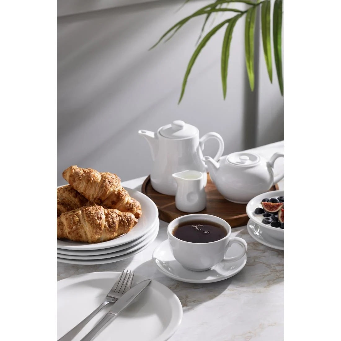 Olympia Whiteware Teapots 426ml (4 Pack)