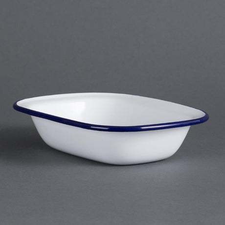 Olympia Enamel Pie Dishes Rectangular 180 x 135mm (6 Pack)