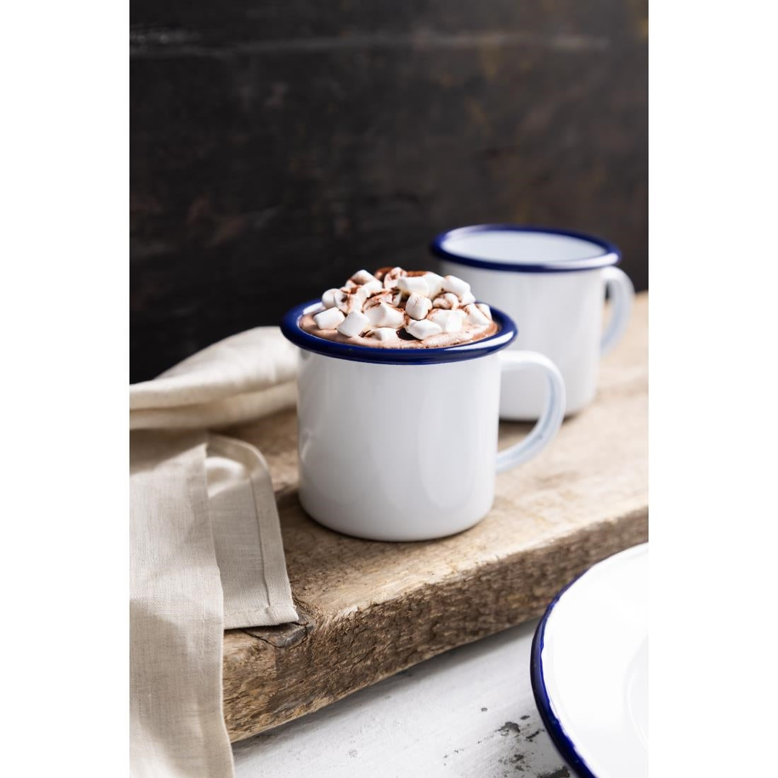 Olympia Enamel Mugs 350ml (6 Pack)