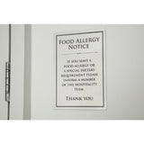 Vogue Brushed Steel Food Allergy Sign A5