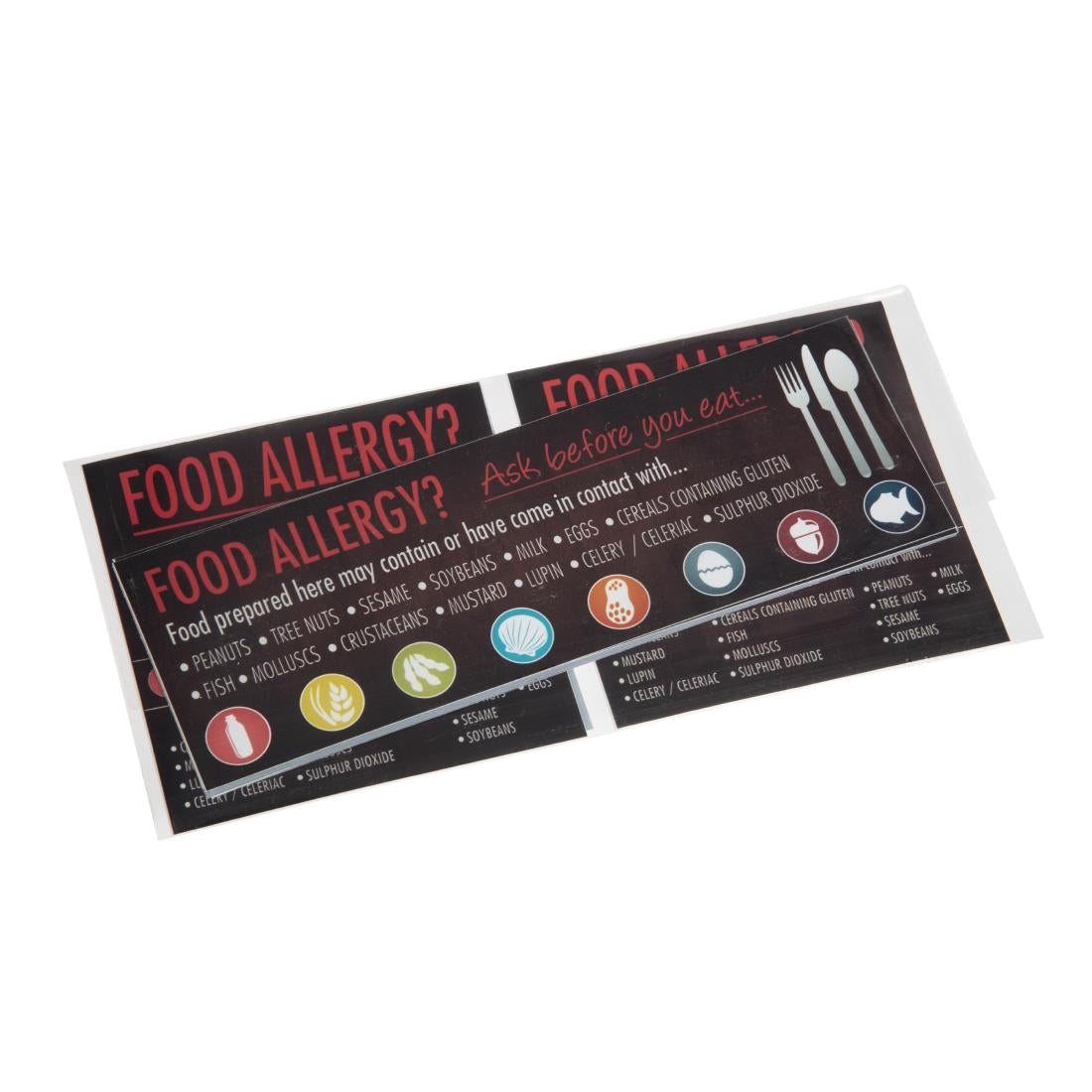 Food Allergen Window and Wall Stickers (8 pack)