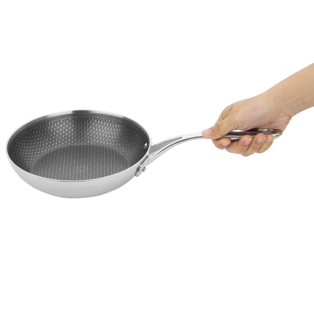 Vogue Tri-Shield Stainless Steel Frying Pan with Clad Coating 20cm