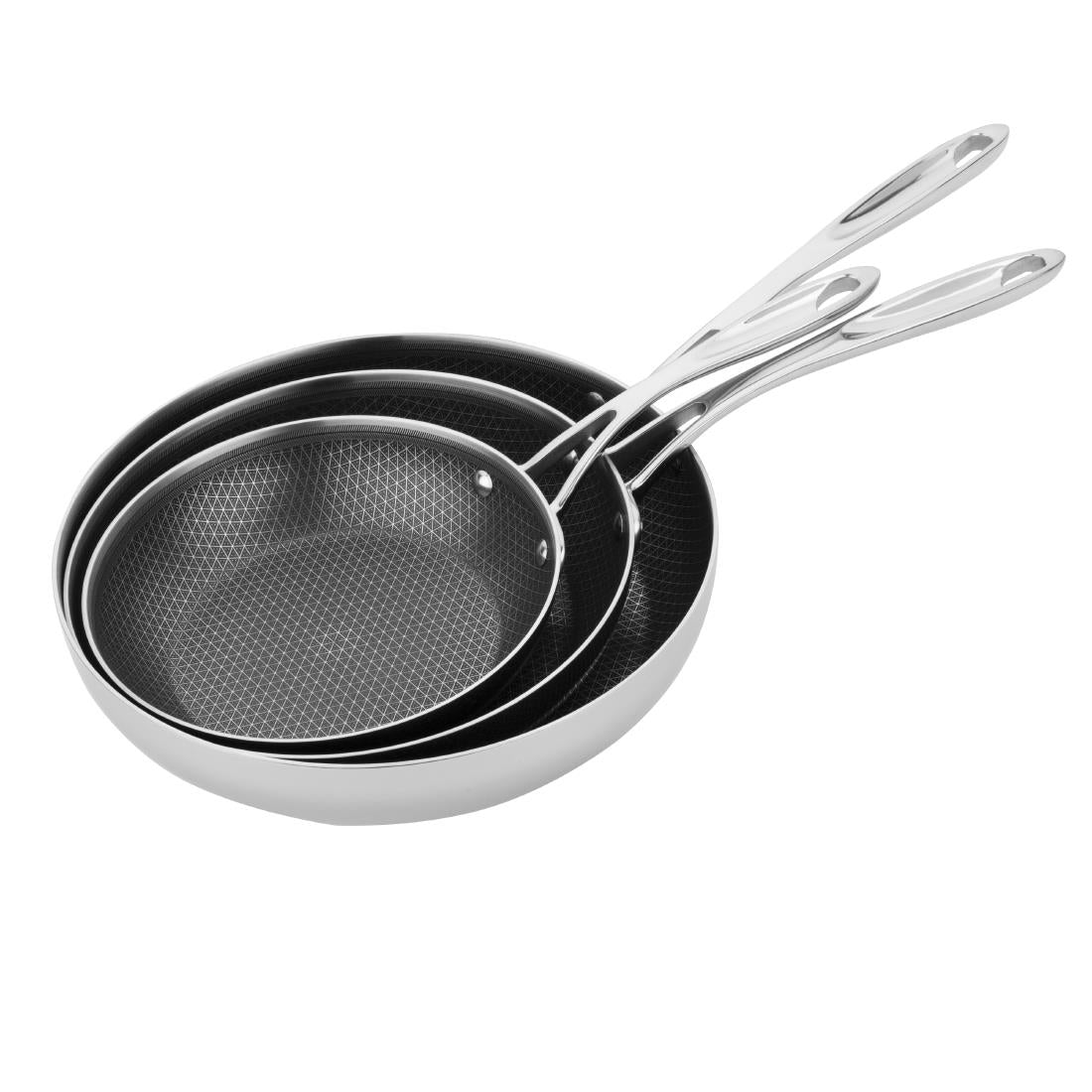 Vogue Tri-Shield Stainless Steel Frying Pan with Clad Coating 20cm