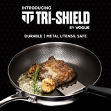 Vogue Tri-Shield Stainless Steel Frying Pan with Clad Coating 24cm