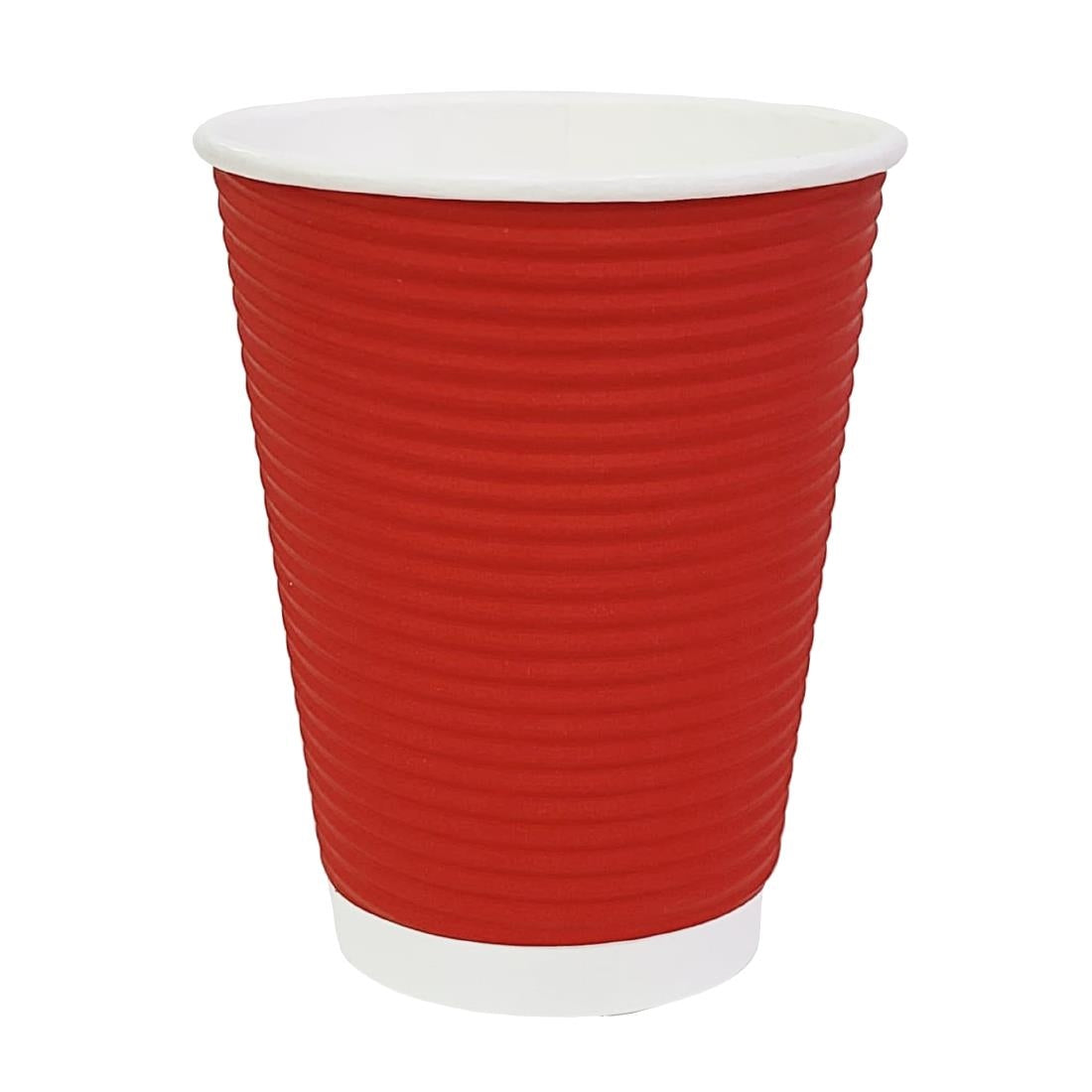 Fiesta Recyclable Coffee Cups Ripple Wall Red 340ml / 12oz (25 Pack)