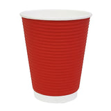 Fiesta Recyclable Coffee Cups Ripple Wall Red 340ml / 12oz (25 Pack)