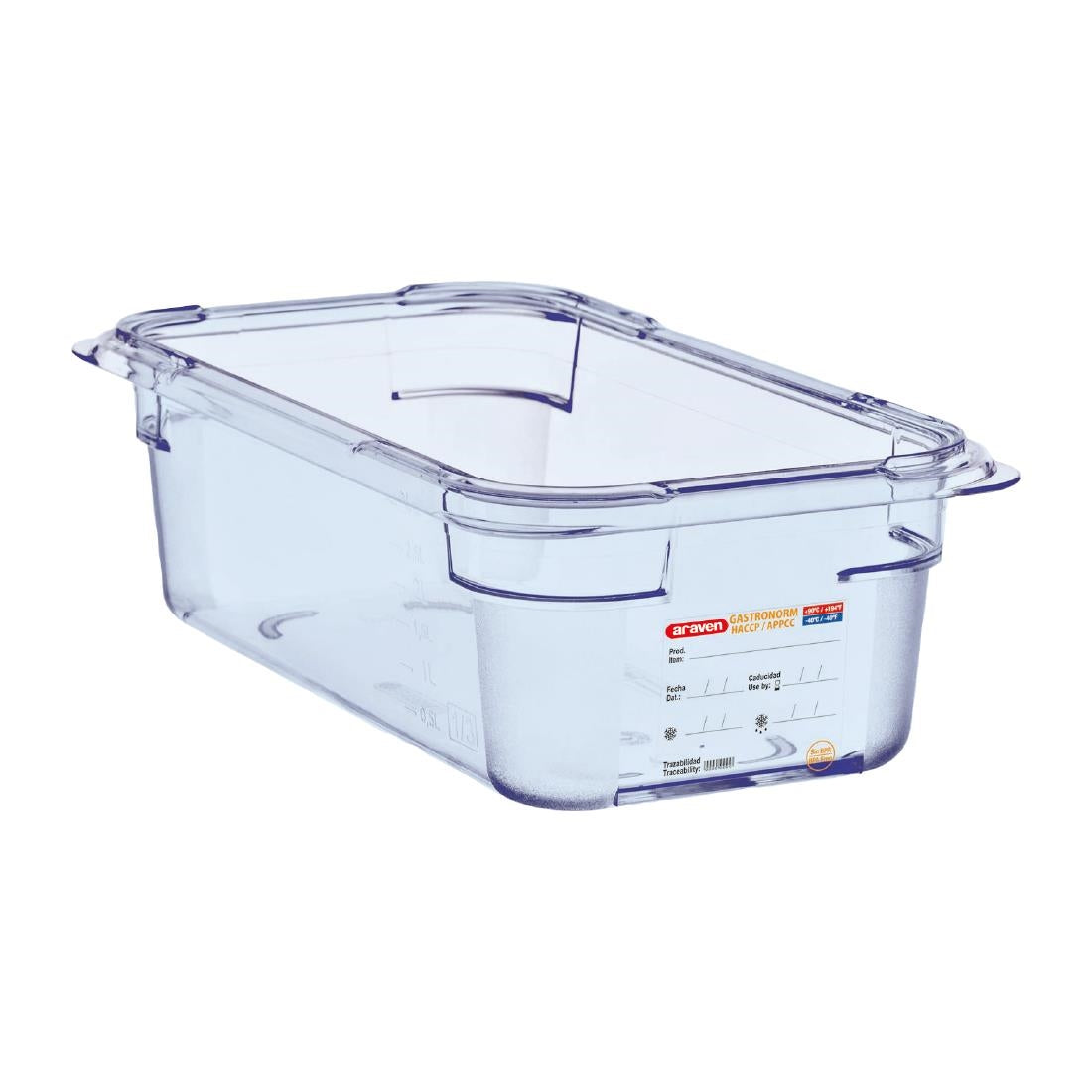 Araven ABS Food Storage Container Blue GN 1/3 100mm