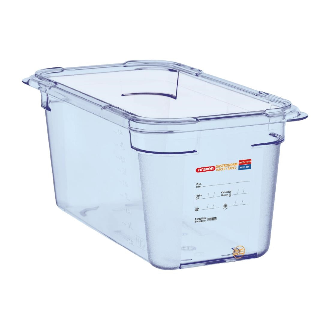 Araven ABS Food Storage Container Blue GN 1/3 150mm