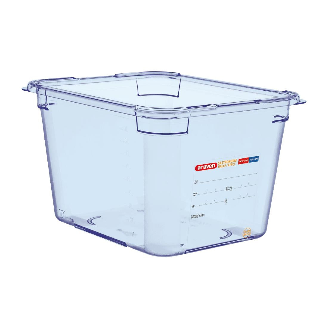 Araven ABS Food Storage Container Blue GN 1/2 200mm