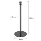 Bolero Flat Base Barrier Posts Black (2 Pack)