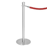 Bolero Flat Base Barrier Posts Brushed Stainless Steel (2 Pack)