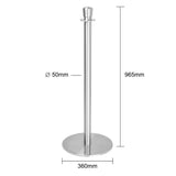 Bolero Flat Base Barrier Posts Brushed Stainless Steel (2 Pack)