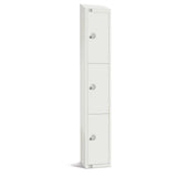 Elite Three Door Manual Combination Locker Locker White with Sloping Top