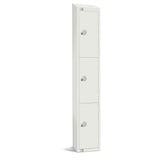 Elite Three Door Padlock Locker with Sloping Top White