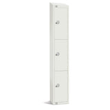 Elite Three Door Padlock Locker with Sloping Top White