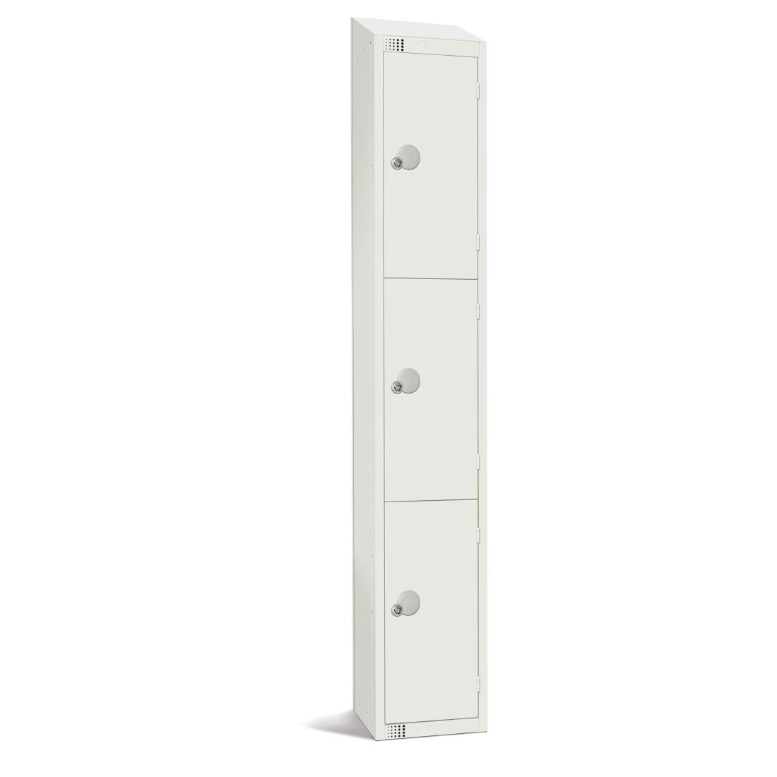Elite Three Door Manual Combination Locker Locker White with Sloping Top