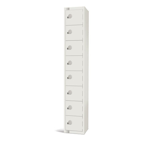 Elite Eight Door Coin Return Locker White