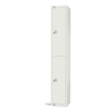 Elite Double Door Coin Return Locker White