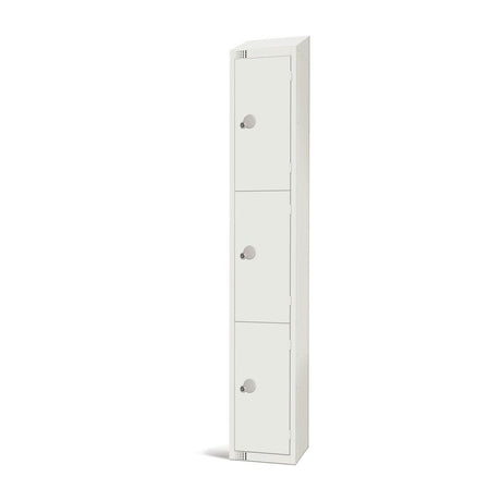 Elite Three Door Manual Combination Locker Locker White with Sloping Top