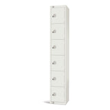 Elite Six Door Camlock Locker White