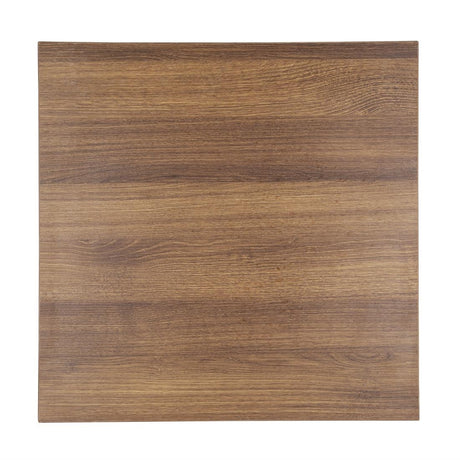 Bolero Pre-drilled Square Tabletop Rustic Oak 700mm