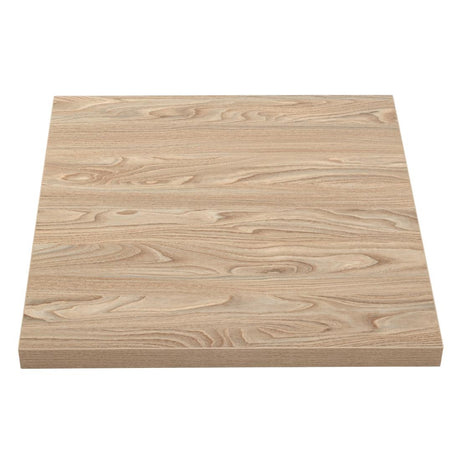 Bolero Pre-drilled Square Tabletop Antique Natural 600mm