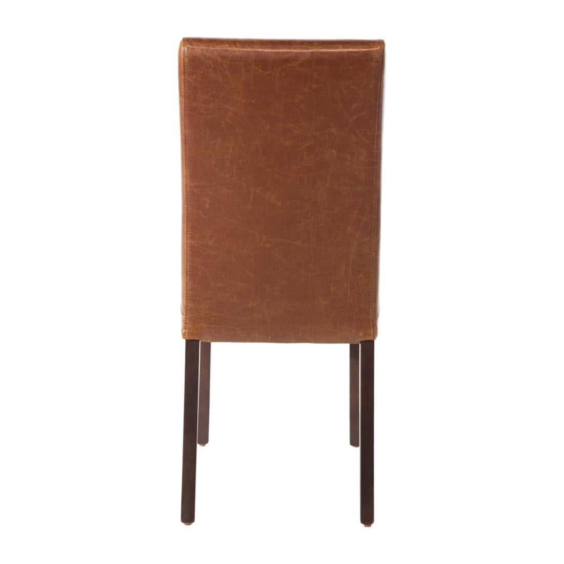 Bolero Faux Leather Dining Chair Antique Tan (2 Pack)