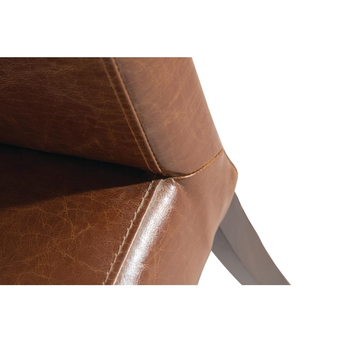 Bolero Faux Leather Dining Chair Antique Tan (2 Pack)