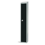 Elite Single Door Coin Return Locker with Sloping Top Black
