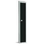 Elite Single Door Padlock Locker with Sloping Top Black